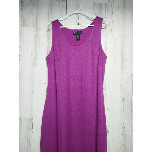 LANE BRYANT 14/16 SPICY ORCHID Linen Chiffon Sleeveless Maxi Dress - Picture 3 of 8